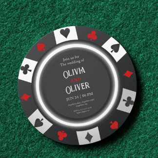 Casino Las Vegas Poker Chip wedding Kaart