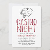 Casino moderne Nuit Anniversaire Fête Invitation (Devant)