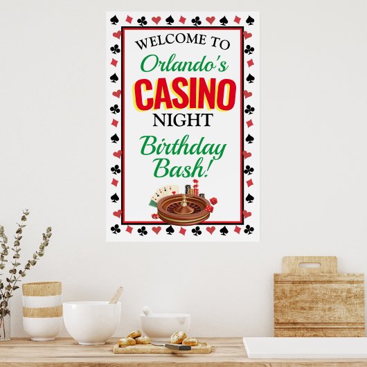 Casino Nacht gepersonaliseerd Poster (Keuken)
