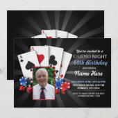 Casino Nacht Las Vegas Foto Verjaardag Uitnodiging (Voorkant / Achterkant)