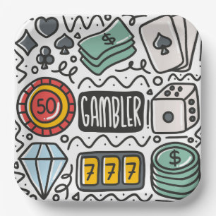 Casino Nacht Papieren Borden, Las Vegas Thema Fees Bordje