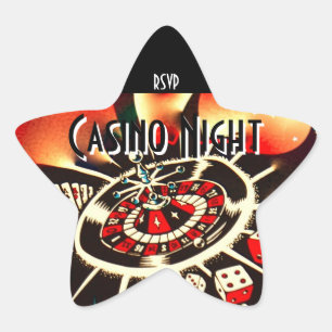 Casino Nacht Party ster rsvp Sticker