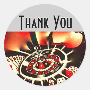 Casino Night bedankt Ronde Sticker