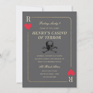 Casino Night Crull Death Party Invitation