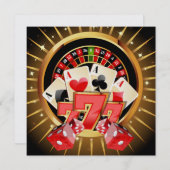 Casino Night Invitation Kaart (Voorkant / Achterkant)