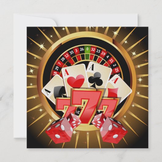Casino Night Invitation Kaart (Voorkant)