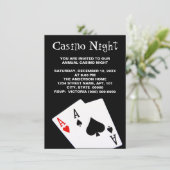 Casino Night Invitations Kaart (Staand voorkant)