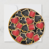 CASINO NIGHT Kaarten Verjaardagsfeestuitnodiging (Achterkant)