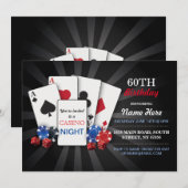 Casino Night Las Vegas Party Uitnodiging (Voorkant / Achterkant)