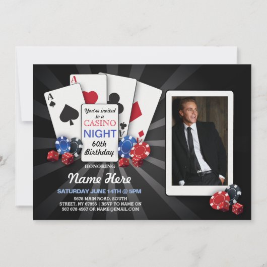 Casino Night Las Vegas Photo Cartes d'anniversaire (Devant)