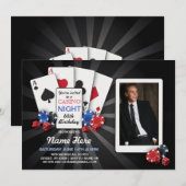 Casino Night Las Vegas Photo Cartes d'anniversaire (Devant / Derrière)