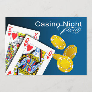 Casino Night Las Vegas Poker Party - blauw Kaart