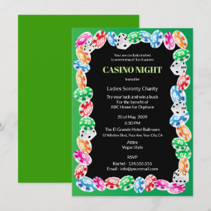 Casino Night Party Charity Benefit Kaart