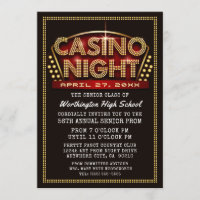 Casino Night Party Thmet Prom-uitnodigingen
