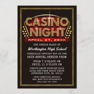 Casino Night Party Thmet Prom-uitnodigingen Kaart