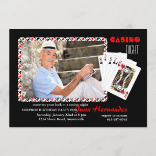 Casino Night Photo Invitation Kaart