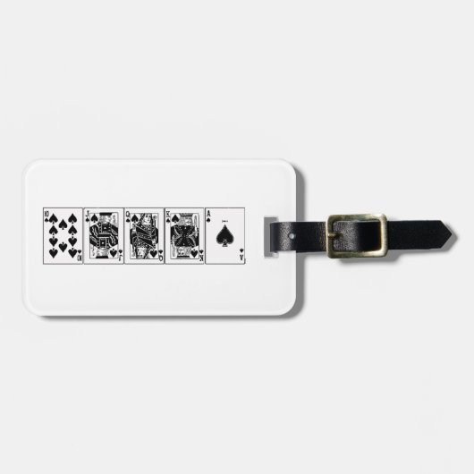 Casino Night Poker Royal Straight Flush Spades Bagagelabel (Voorkant horizontaal)
