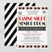 Casino Night Prom Dance Uitnodiging (Voorkant / Achterkant)