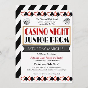 Casino Night Prom Dance Uitnodiging