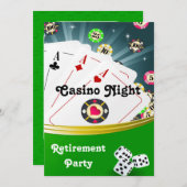 Casino Night Retirement Party Invitations (Devant / Derrière)