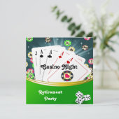 Casino Night Retirement Party Invitations (Debout devant)