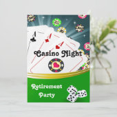 Casino Night Retirement Party Uitnodigingen (Staand voorkant)