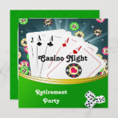 Casino Night Retirement Party Uitnodigingen (Voorkant / Achterkant)