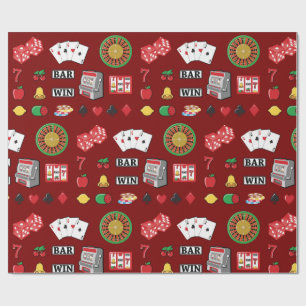 Casino Night Slot Machine Poker Lucky 7s Cadeaupapier