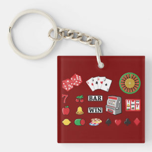 Casino Night Slot Machine Poker Lucky 7s Sleutelhanger