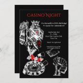 Casino Night Theme Birthday Party Invitation (Devant / Derrière)