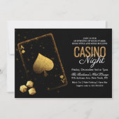 Casino Night Vegas Black and Gold Invitation (Devant)