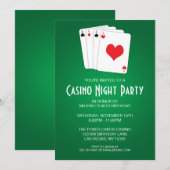 Casino Night Verjaardagsfeest Kaart (Voorkant / Achterkant)