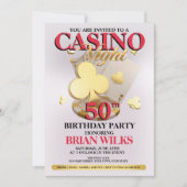 Casino Nuit Anniversaire Fête Invitation (Devant)