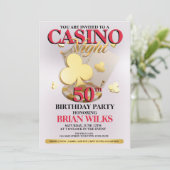 Casino Nuit Anniversaire Fête Invitation (Debout devant)
