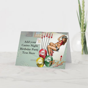 Casino Nuit Anniversaire Fête Invitations