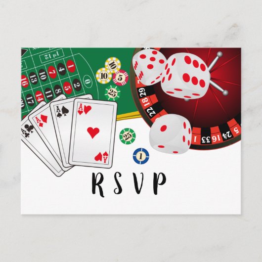 casino, nuit casino, carte postale RSVP (Devant)
