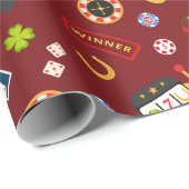Casino Party | Rood Cadeaupapier (Rol Hoek)