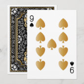 Casino Party Spelen Kaart 9 (Voorkant / Achterkant)