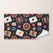 Casino patroon thema op zwart handdoek (Handdoek)