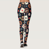 Casino patroon thema op zwart leggings (Achterkant)