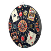 Casino pattern theme on black dartbord (Voorkant Rechts)