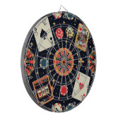 Casino pattern theme on black dartbord (Voorkant Links)