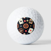 Casino pattern theme on black golfballen (Voorkant)