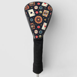 Casino pattern theme on black golfheadcover