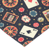 Casino pattern theme on black korte tafelloper (Hoek)