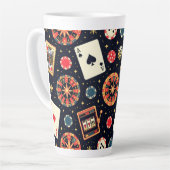 Casino pattern theme on black latte mok (Linkerhoek)