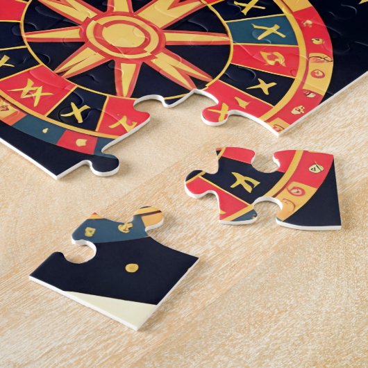 Casino pattern theme on black legpuzzel (Zijkant)