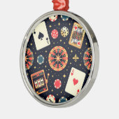 Casino pattern theme on black metalen ornament (Links)