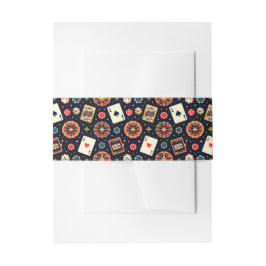 Casino pattern theme on black uitnodigingen wikkel