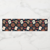 Casino pattern theme on black waterfles etiket (Enkel label)